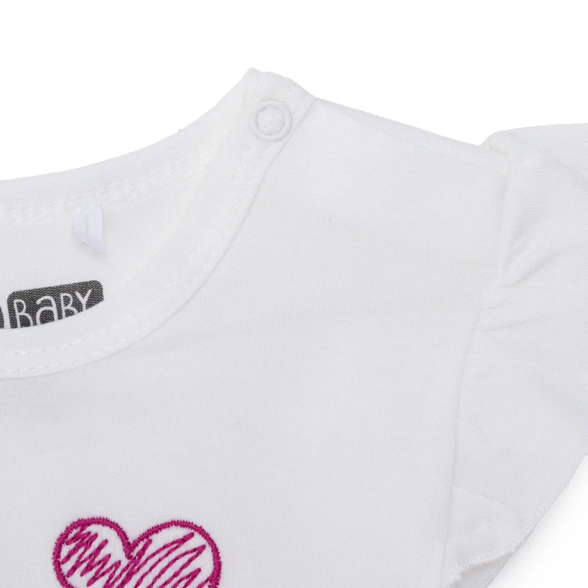 HelloBaby Girls T-shirt & Shorts Set Heart Print - Ecru Ecru - ebebek