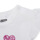 HelloBaby Girls T-shirt & Shorts Set Heart Print - Ecru Ecru - ebebek