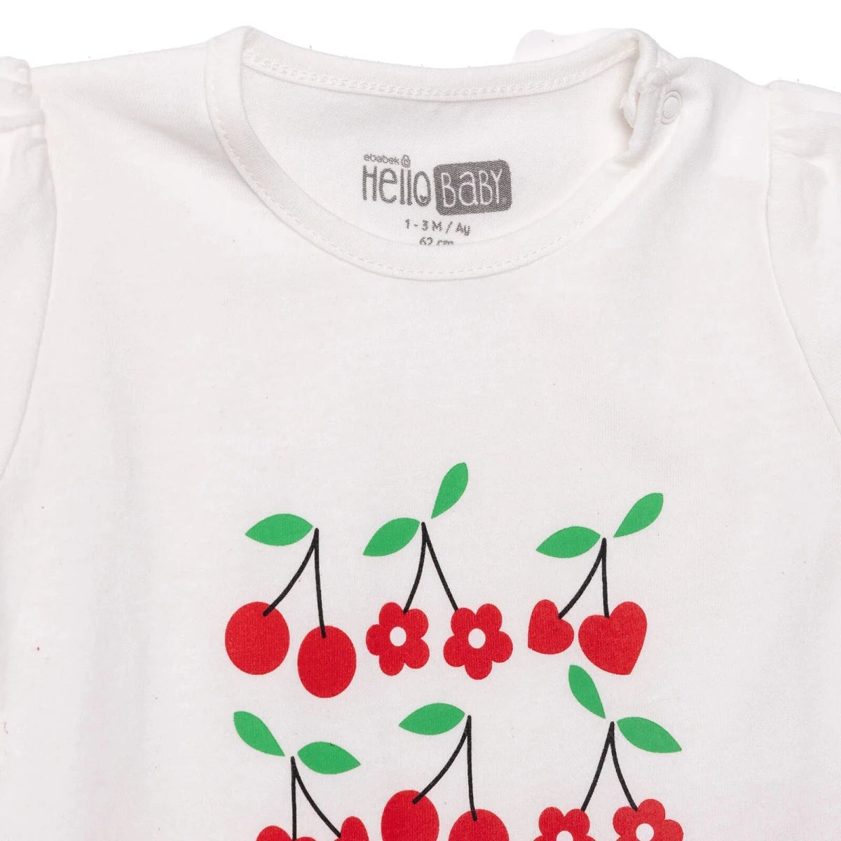HelloBaby Girls T-shirt & Shorts Set Cherry Print - Red Red - ebebek