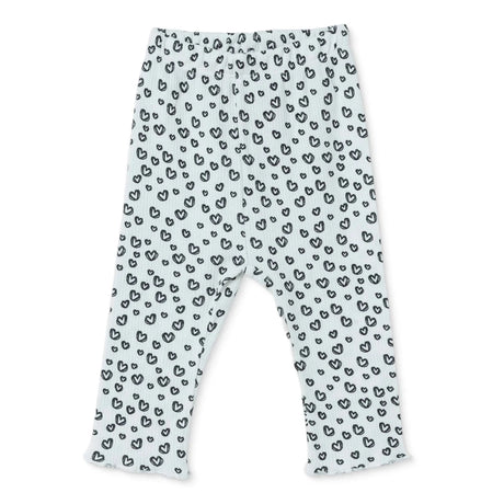 HelloBaby Heart Print Interlock Baby Leggings (1-3 Months to 12 Months) Ecru Printed - ebebek