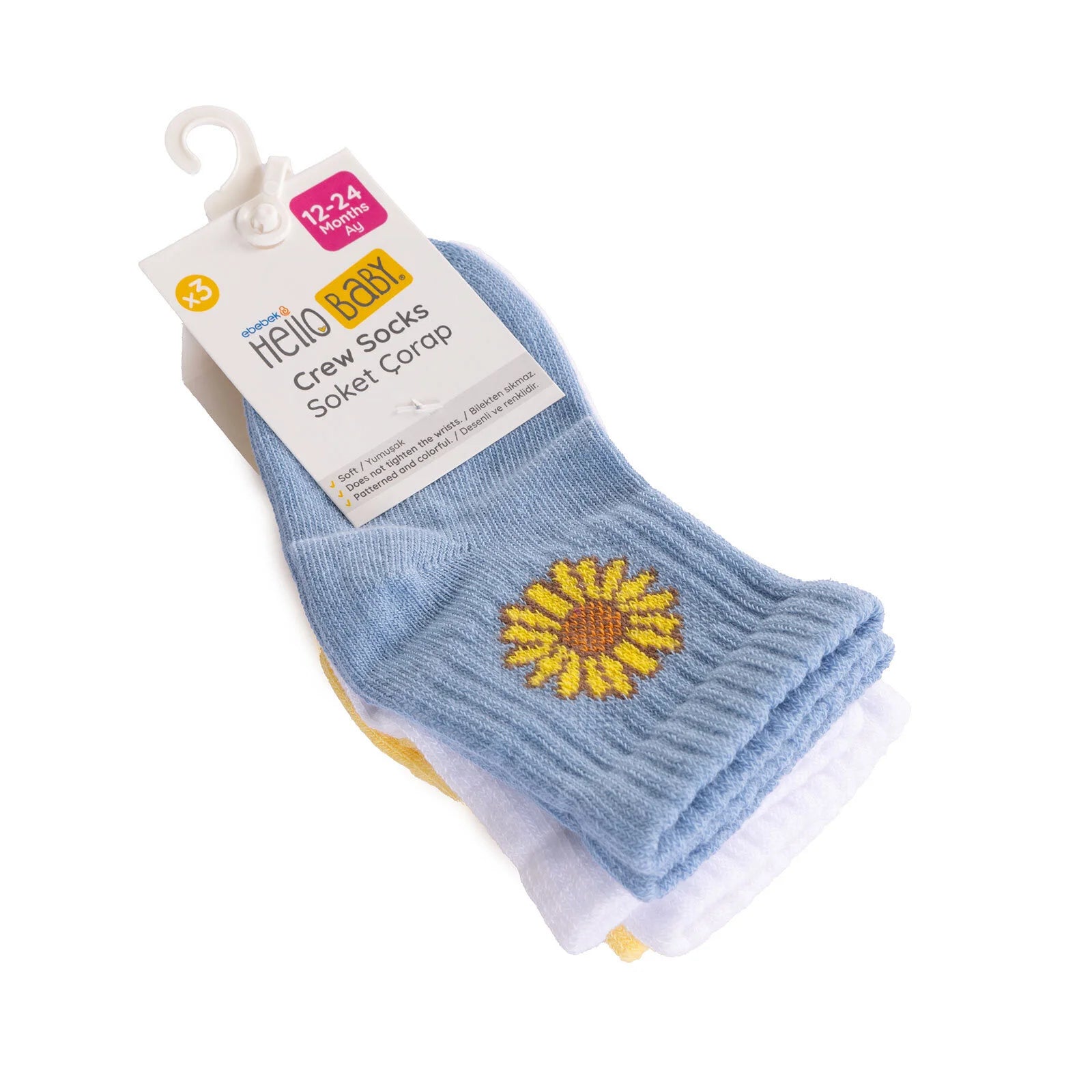 HelloBaby Baby Girl Pack of 3 Socks - Ecru - ebebek - Black Friday