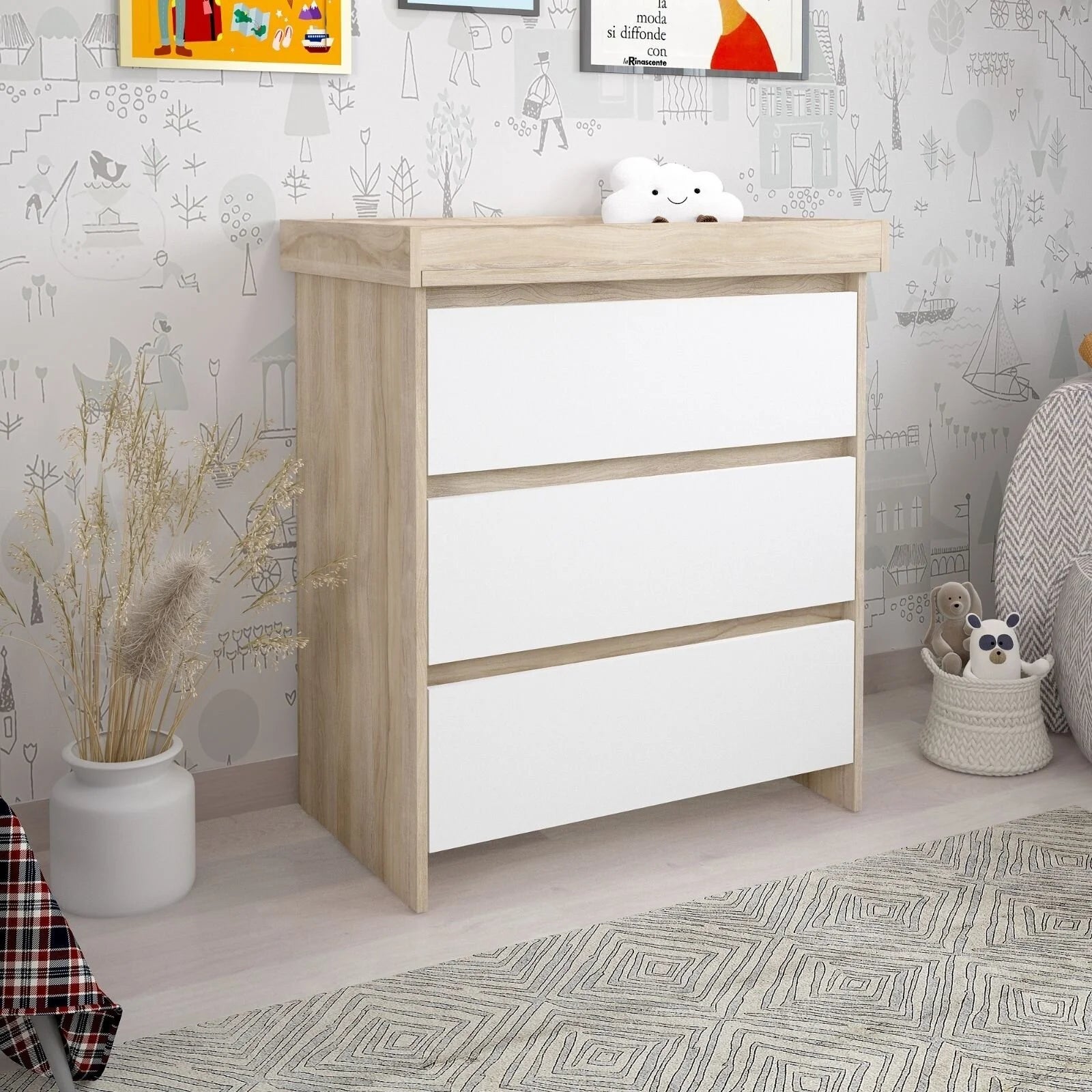 Shefa Kids 880 Baby Changing Unit - Elm/White - ebebek - Black Friday