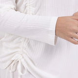 Baby Mom Mother Pyjama Set Crew Neck Full Length Long Sleeve - Ecru Ecru - ebebek