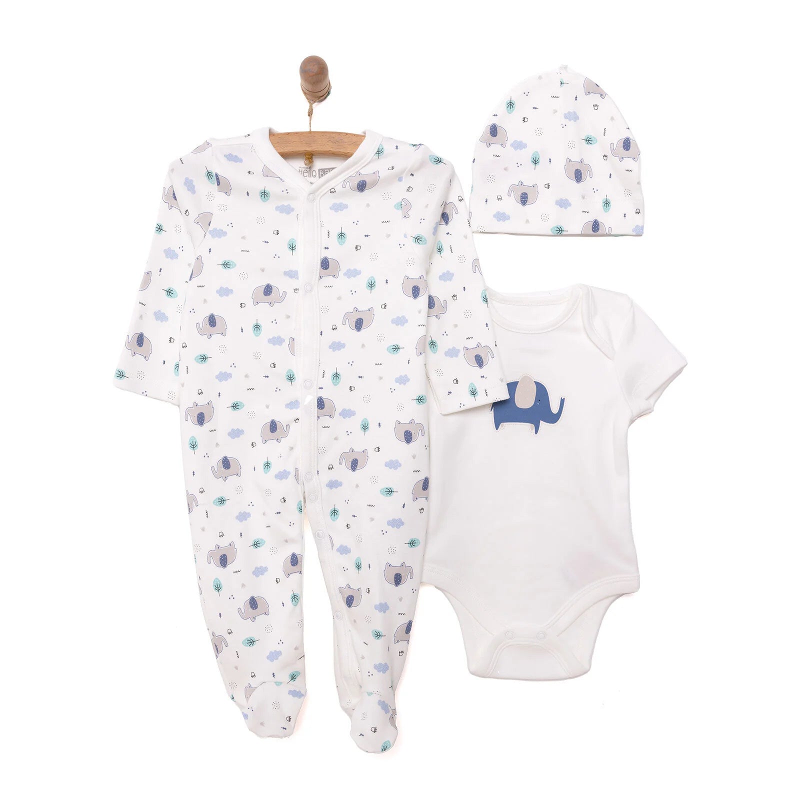 HelloBaby Baby Boy Jumpsuit - Body - Hat - Ecru - ebebek - Black Friday