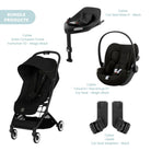 Cybex Orfeo V2 Compact Pushchair with Cloud G Car Seat & Base Travel System Bundle - Magic Black - ebebek - Christmas