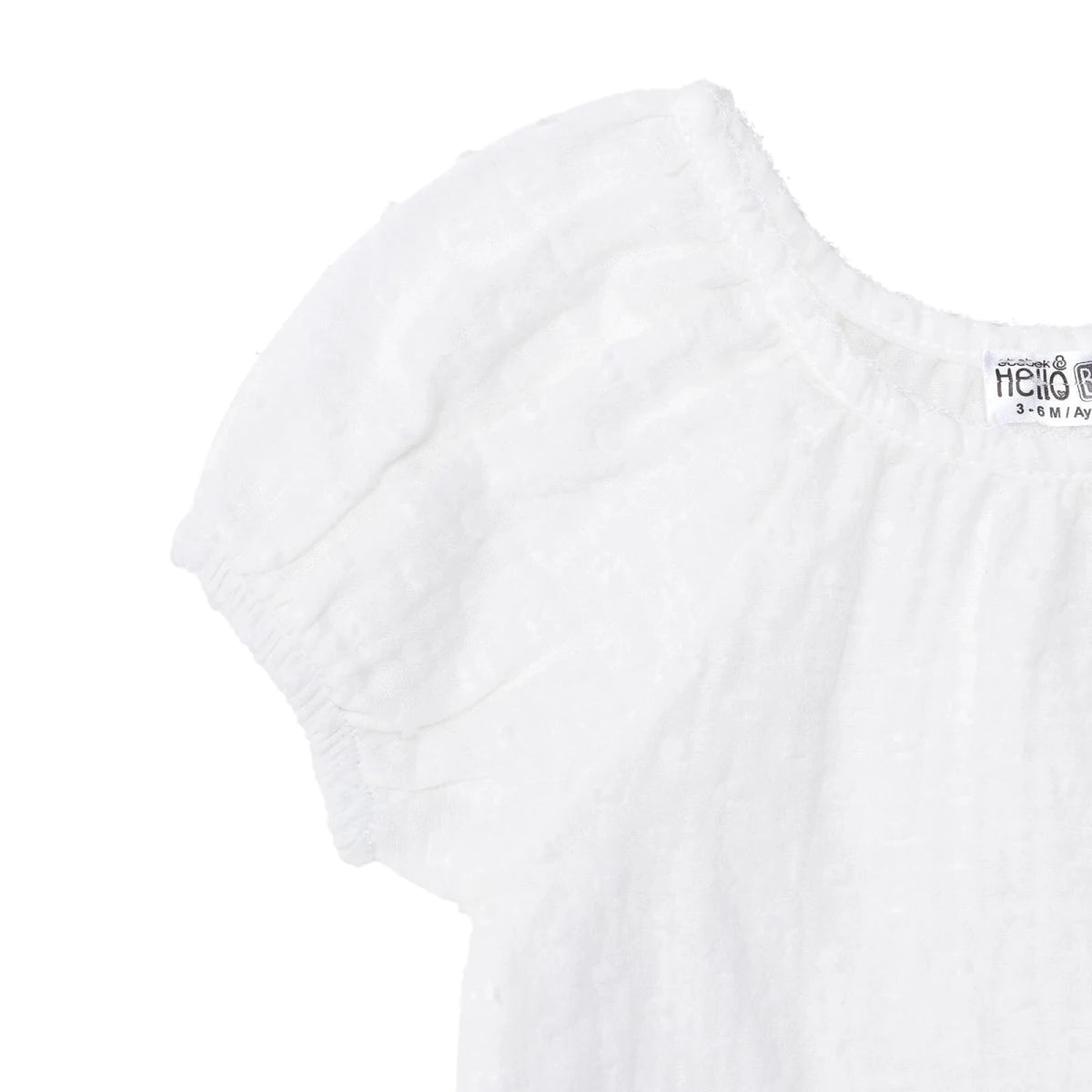Baby Girl Short - Sleeve Bodysuit Snap Fastening Crew Neck - Ecru Ecru - ebebek