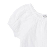 Baby Girl Short - Sleeve Bodysuit Snap Fastening Crew Neck - Ecru Ecru - ebebek