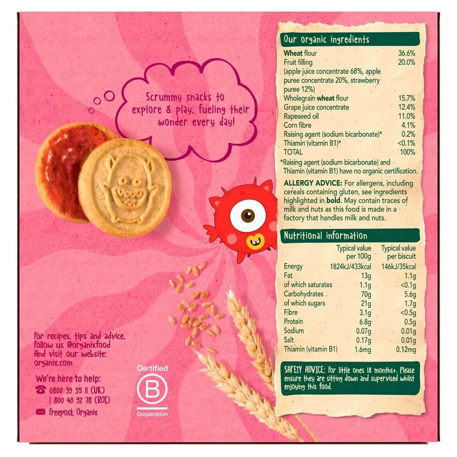 Organix Jammie Monsters 18+ months 64g (8x8g) - ebebek - Black Friday