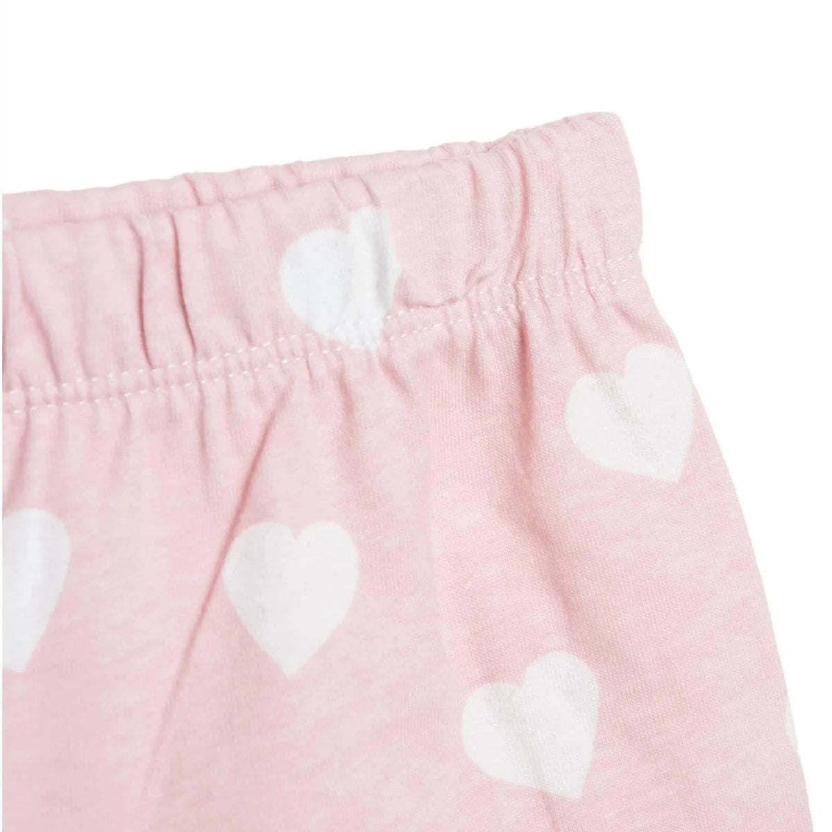 HelloBaby Girls Short Sleeve Pyjamas Set Heart Crew Neck Short Leg Short Sleeve - Pink Pink - ebebek