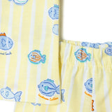 HelloBaby Boys Short Sleeve Pyjamas Set Animal with Buttons Shirt Collar Short Leg Short Sleeve - Yellow Yellow - ebebek