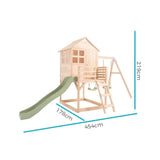 TP Buttercup Wooden Playhouse with Deck Slide & Double Swing Arm - ebebek