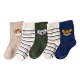 Baby Boy 5 - Pack Ankle Socks Animal Print - Brown Brown - ebebek