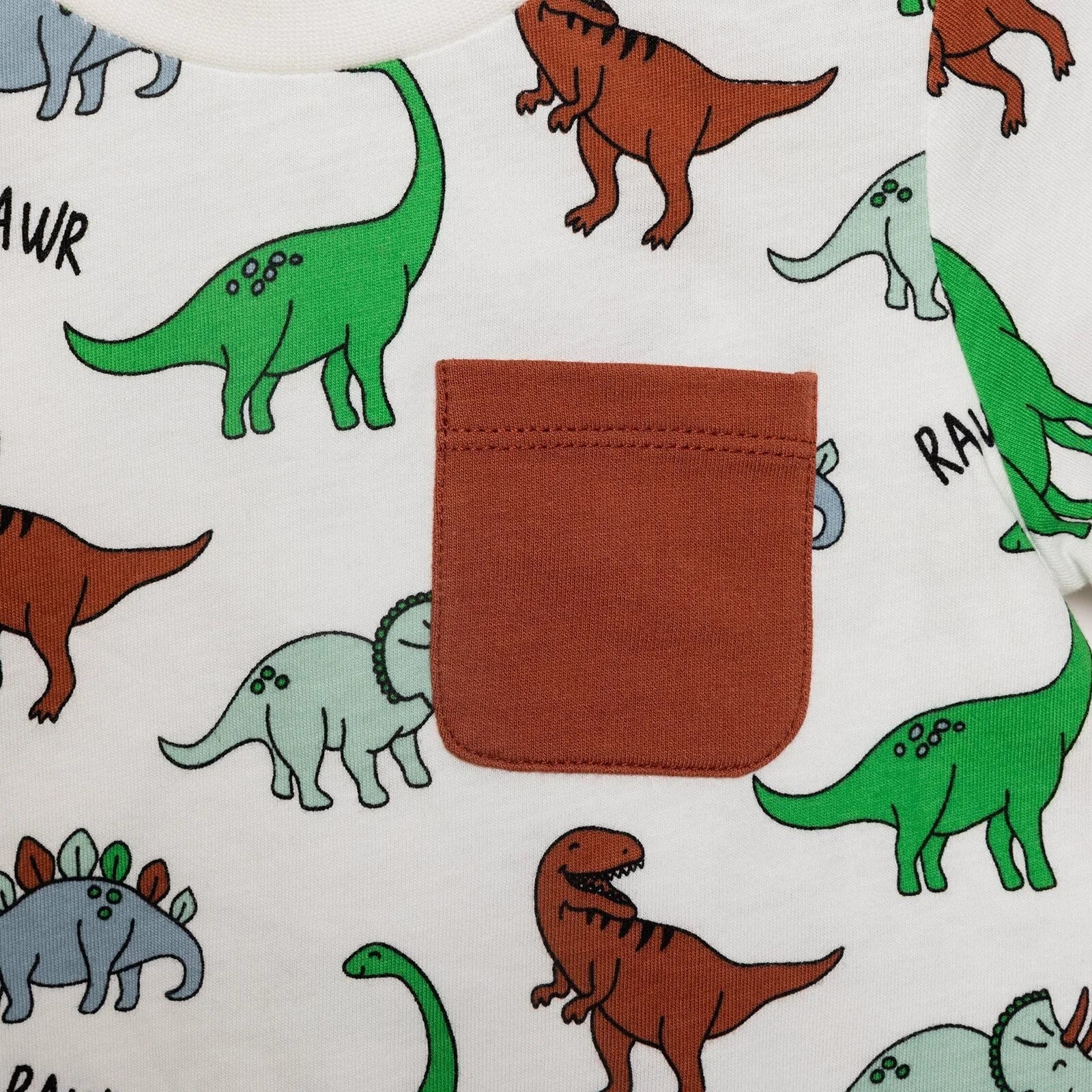 HelloBaby Basic Boy Dinosaur Patterned Tshirt - Brown - ebebek - Black Friday