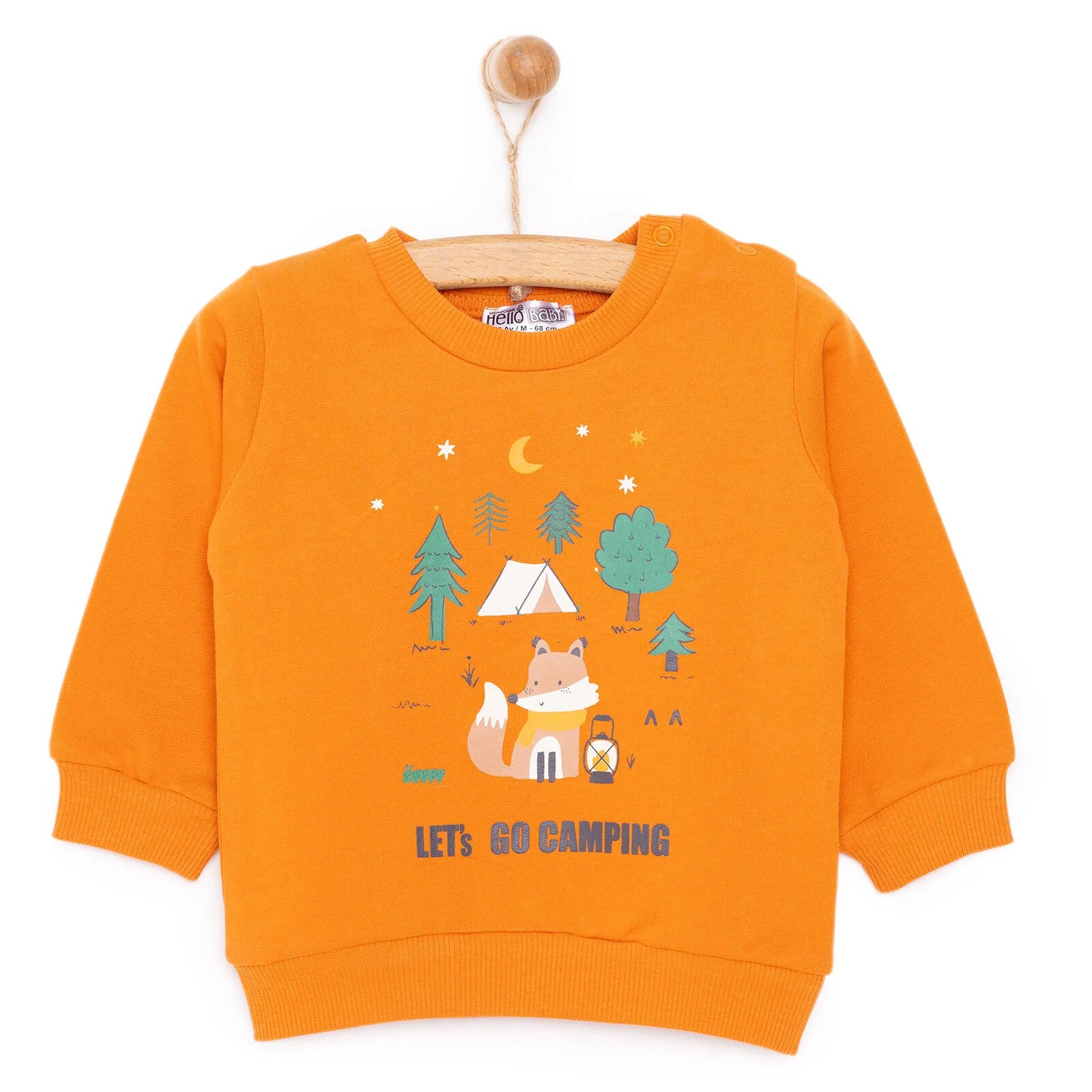 HelloBaby Basic Boy Low Raised Camp Them Sweatshirt - Orange - ebebek - Black Friday