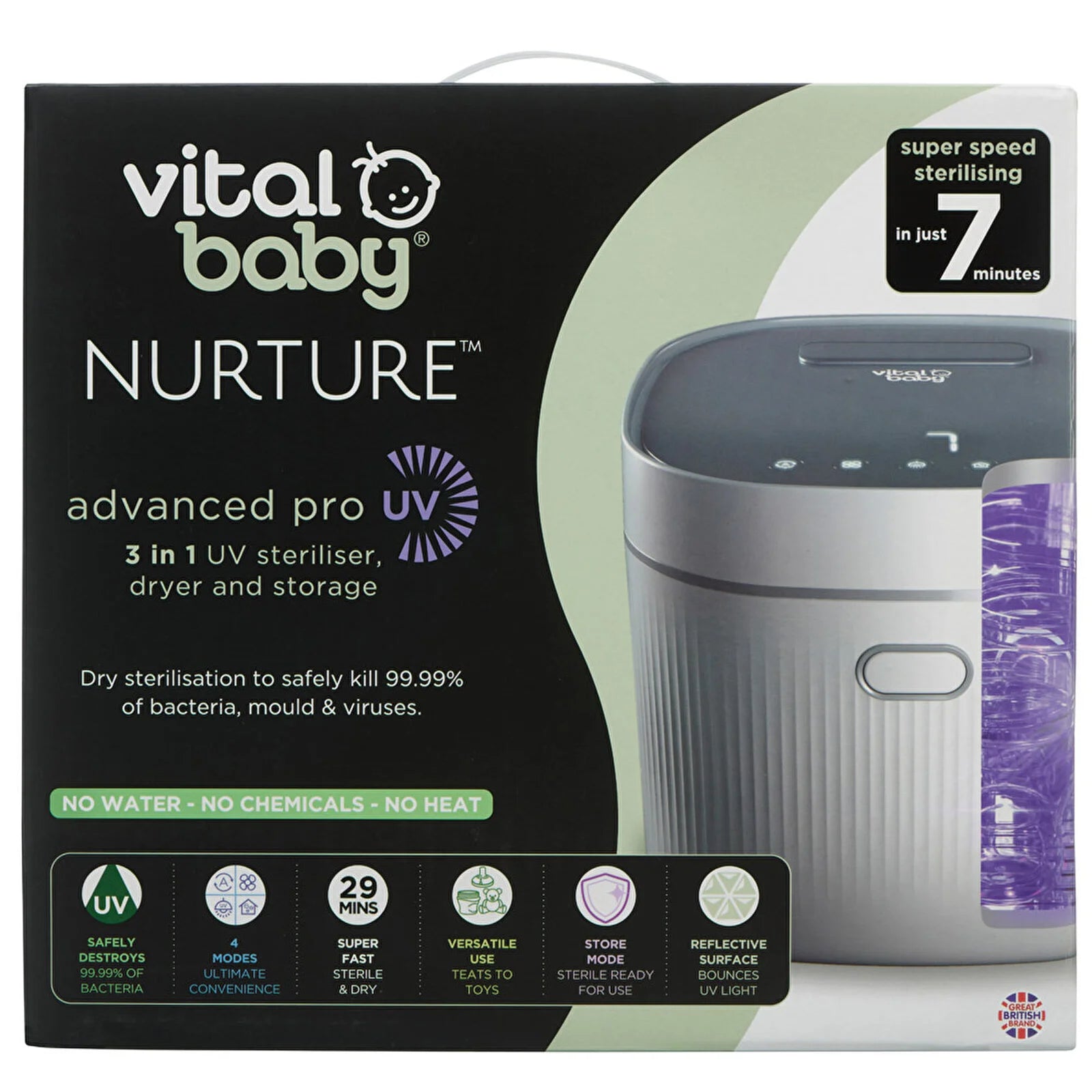 Vital Baby Nurture Advanced Pro UV Steriliser & Dryer - White - ebebek - Black Friday