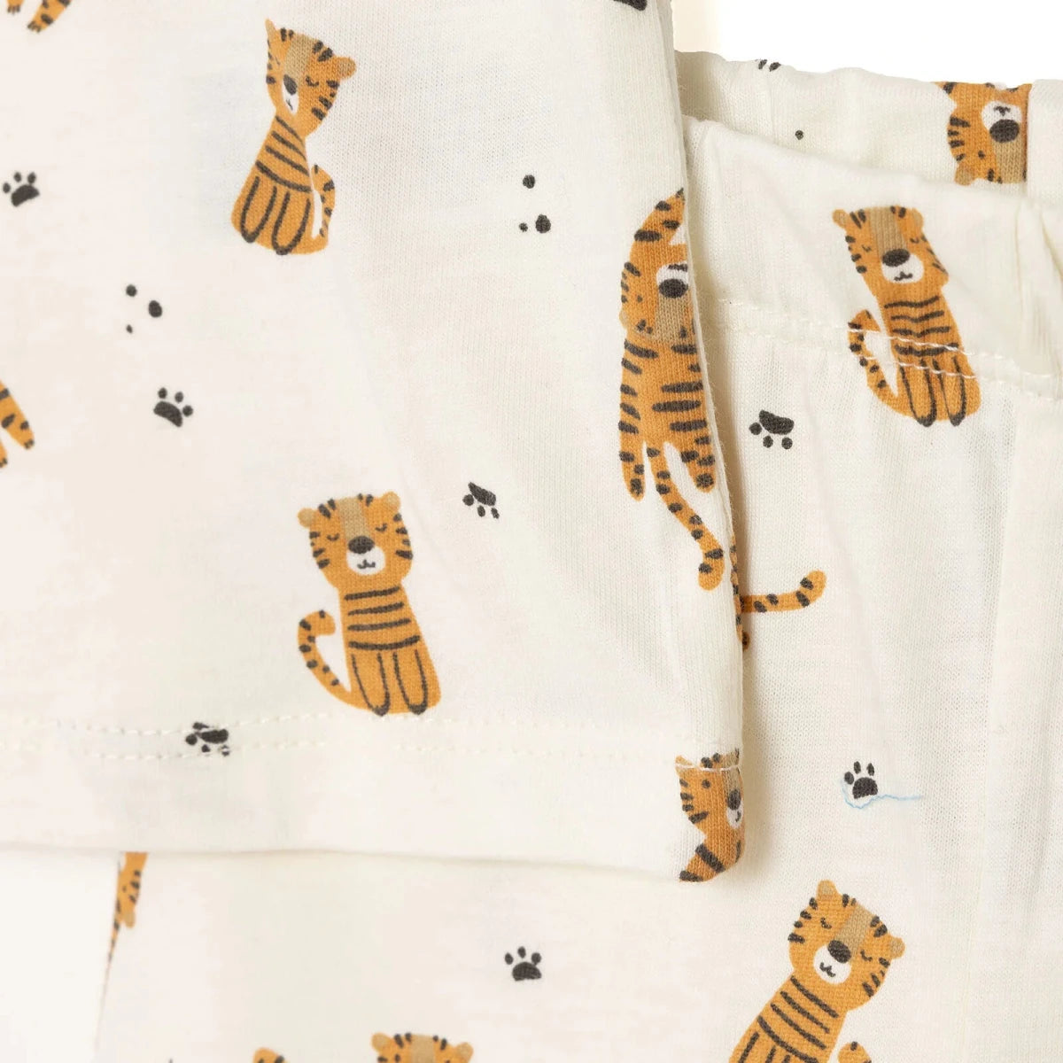 Baby Boy Short Sleeve Pyjamas Set Animal Print Buttoned Shirt Collar Short Sleeve - Ecru Ecru - ebebek
