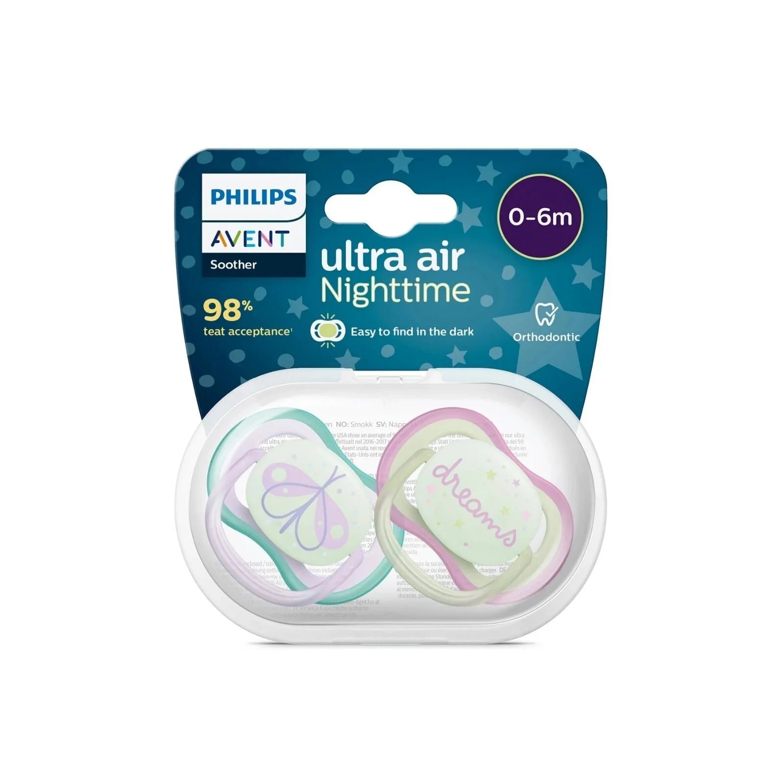 Philips Avent Ultra Air Night Soother 0 - 6 months Pack of 2 - ebebek - Black Friday