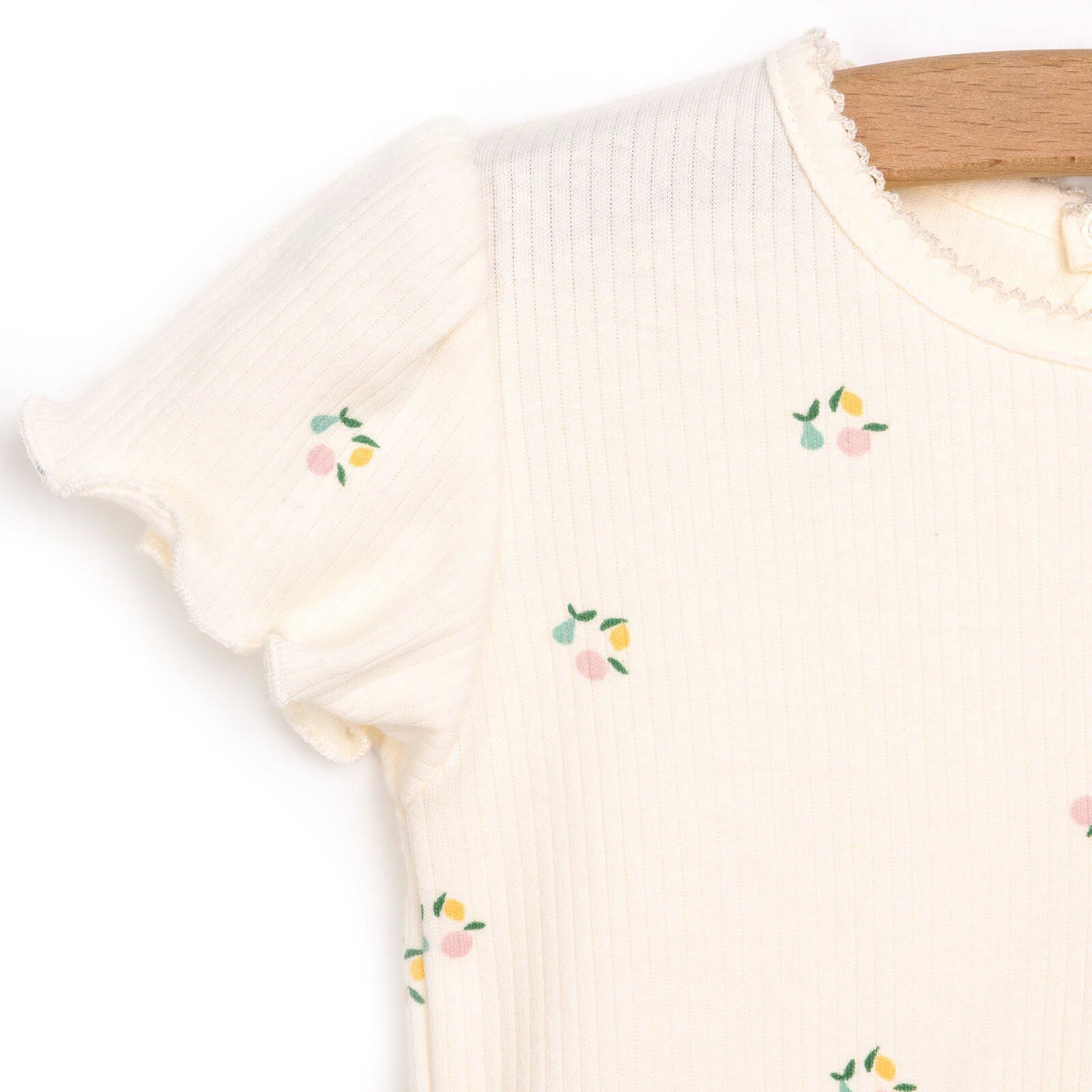 Bebetto Pink Pear Girl Tshirt - Short - Ecru - ebebek - Black Friday