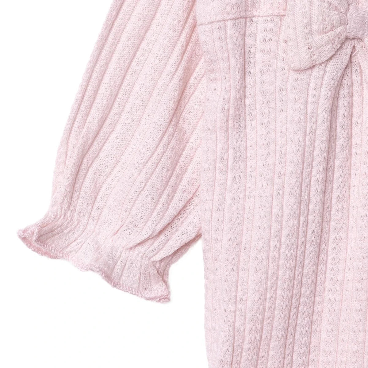 Bebetto Girls Footed Sleepsuit Snap Fastening Sweet Princess Frill Neck Full Length Long Sleeve - Pink Pink - ebebek