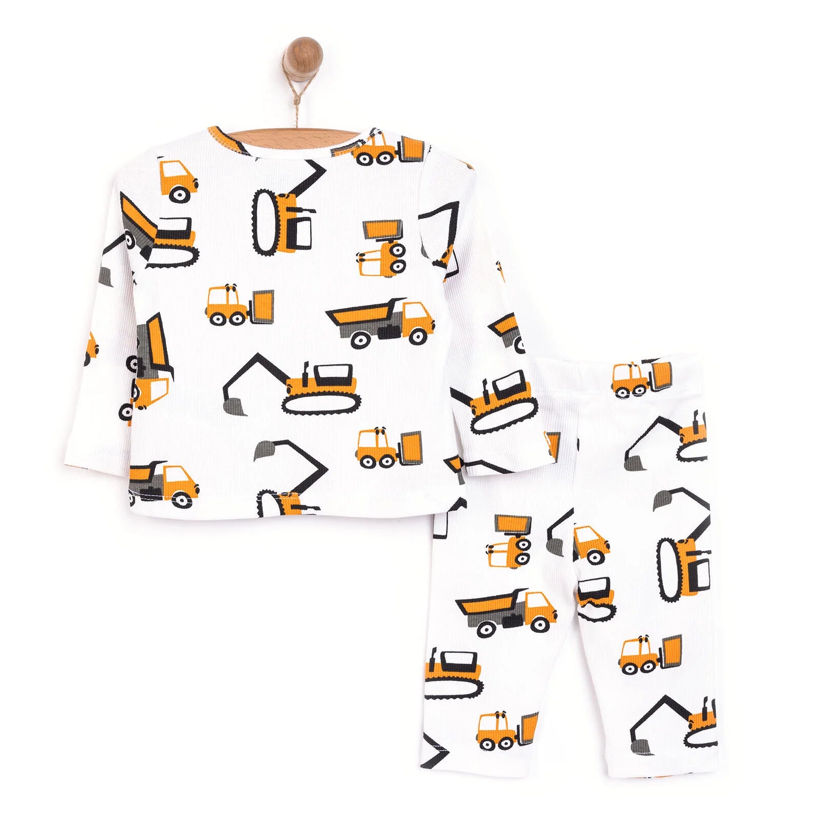 HelloBaby Boy Long Sleeve Pyjamas Set - Ecru - ebebek - Black Friday