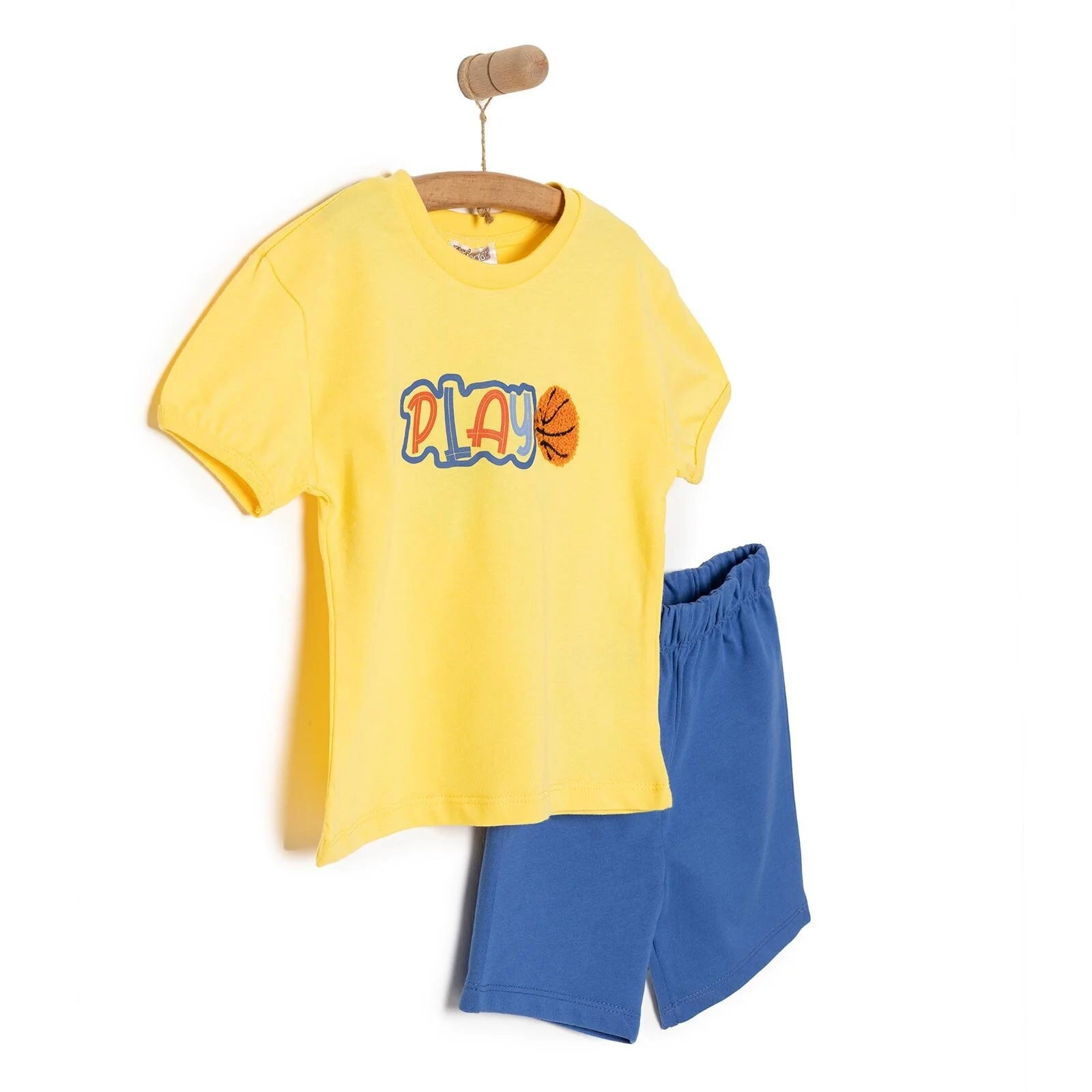 HelloBaby Motto Boy T-shirt & Short - Yellow - ebebek - Black Friday