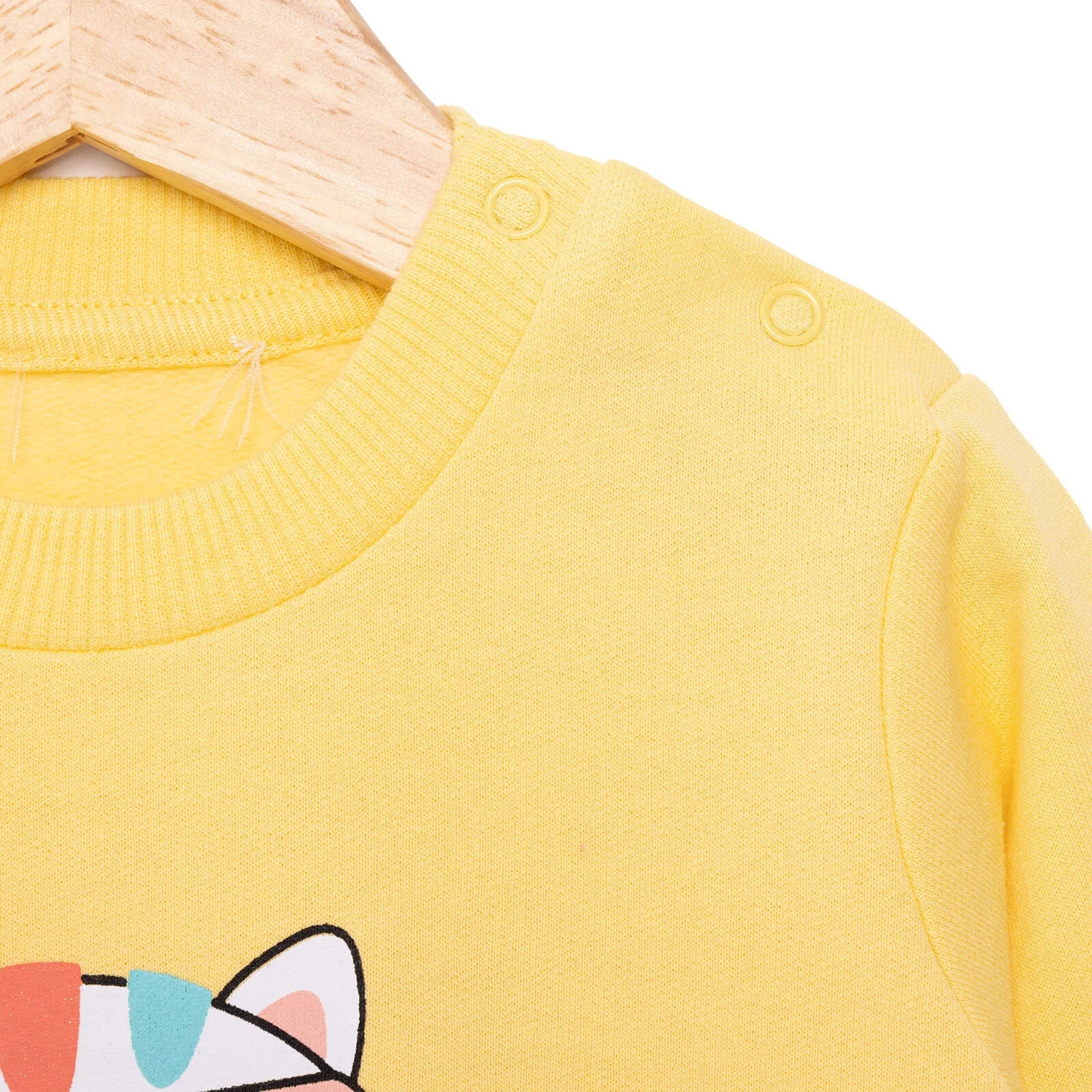 HelloBaby Basic Low Raised Cat Printed Sweatshirt - Light Yellow - ebebek - Black Friday