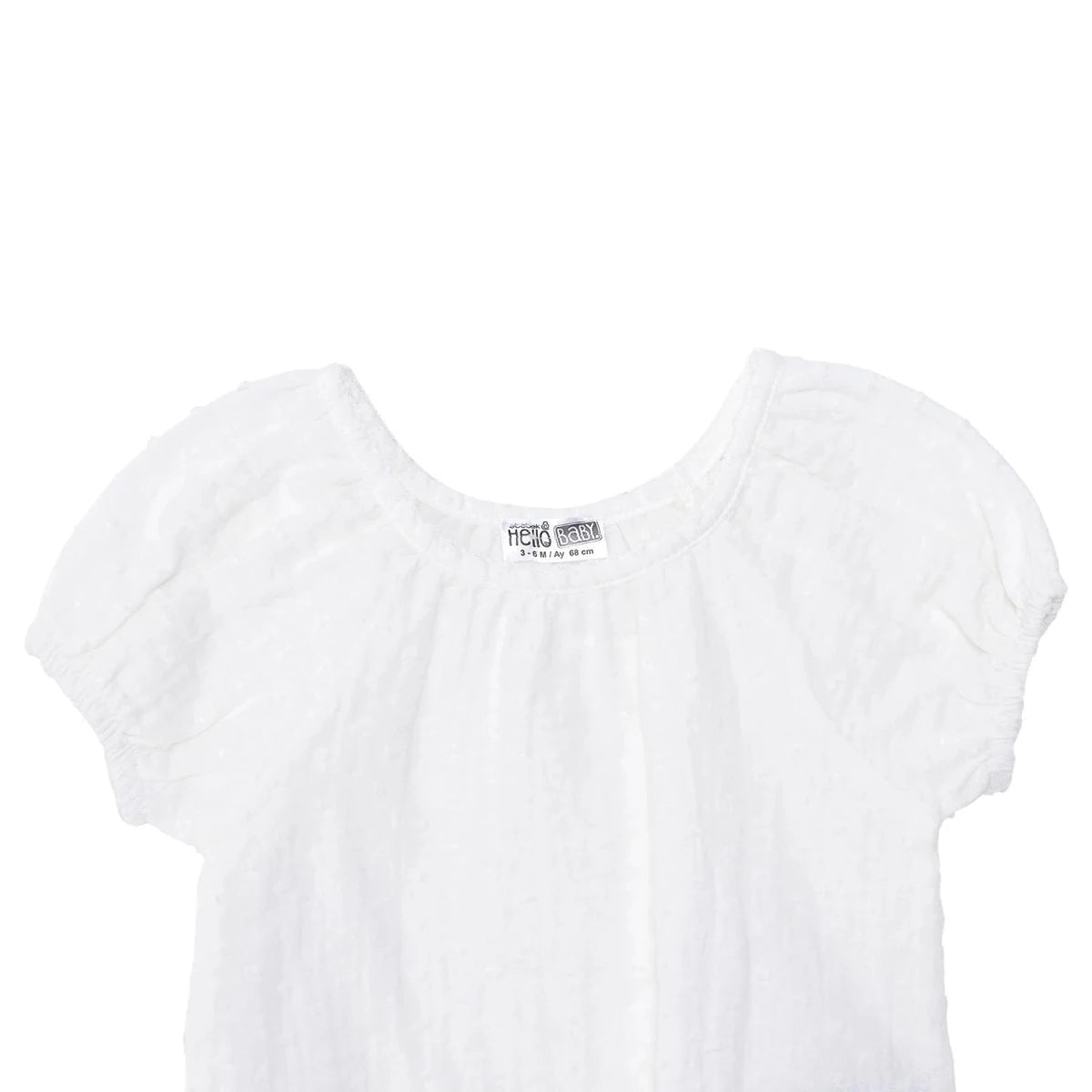 Baby Girl Short - Sleeve Bodysuit Snap Fastening Crew Neck - Ecru Ecru - ebebek