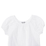 Baby Girl Short - Sleeve Bodysuit Snap Fastening Crew Neck - Ecru Ecru - ebebek