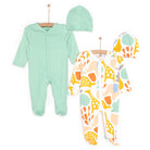 HelloBaby Newborn Footed Jumpsuit - Hat 2 Pcs - Green - ebebek - Black Friday