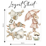 Live Vida Rabbit Textile Wall Sticker Set - Pink - ebebek