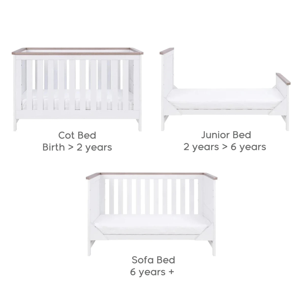 Tutti Bambini Verona 2 pcs Room Set - White/Oak White/Oak - ebebek