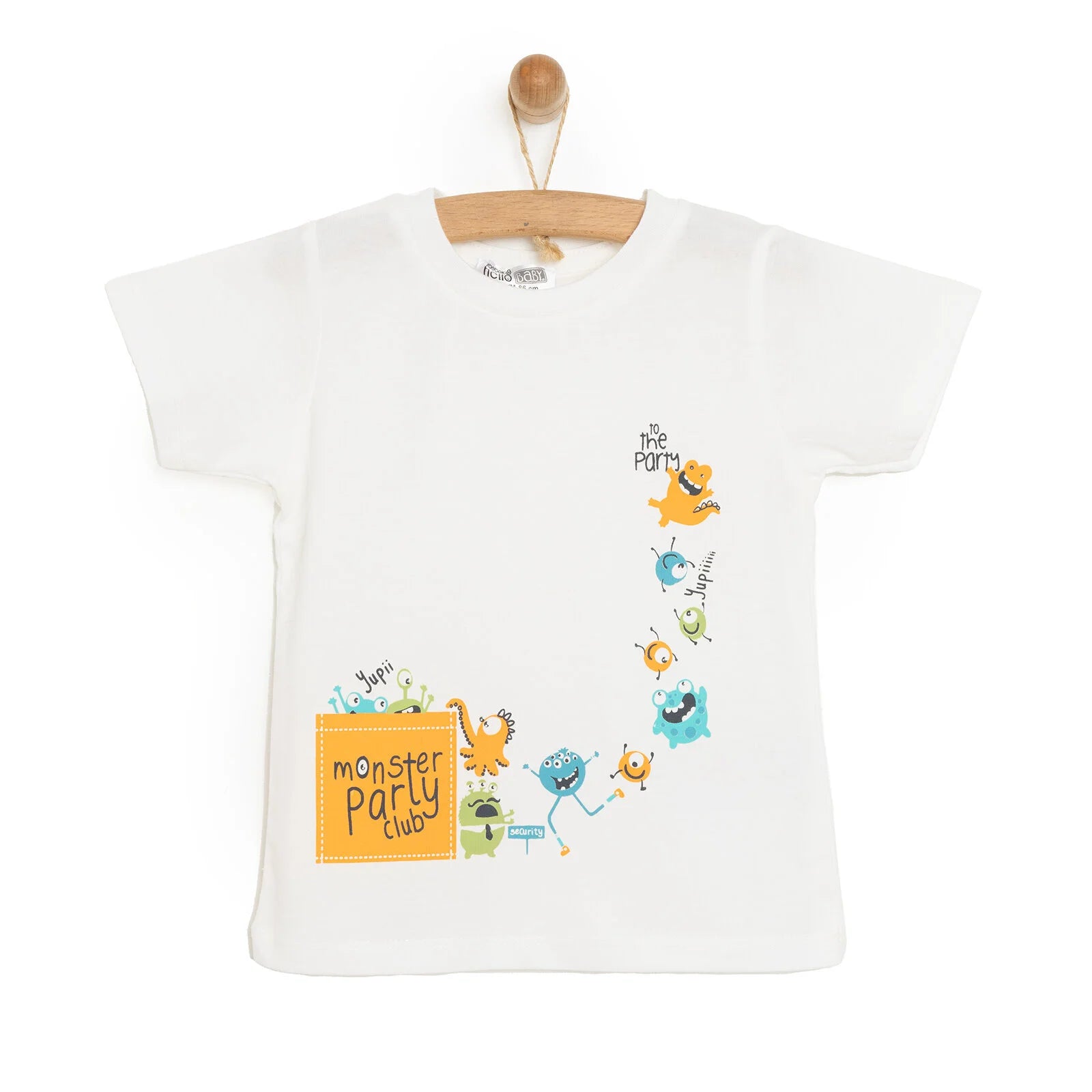 HelloBaby Basic Monster Printed Tshirt - Ecru - ebebek - Black Friday