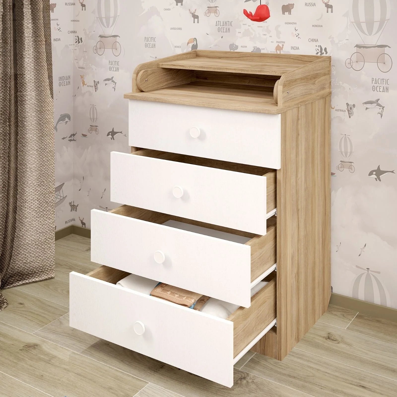 Shefa Kids 600 Changing Dressers - Elm/White - ebebek - Black Friday