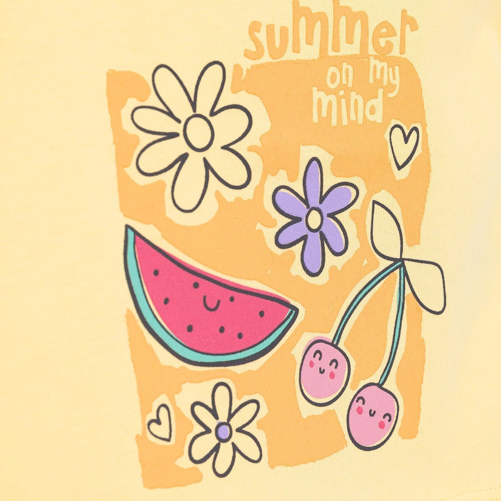 HelloBaby Basic Girl Fruits Printed T-shirt - Yellow - ebebek - Black Friday