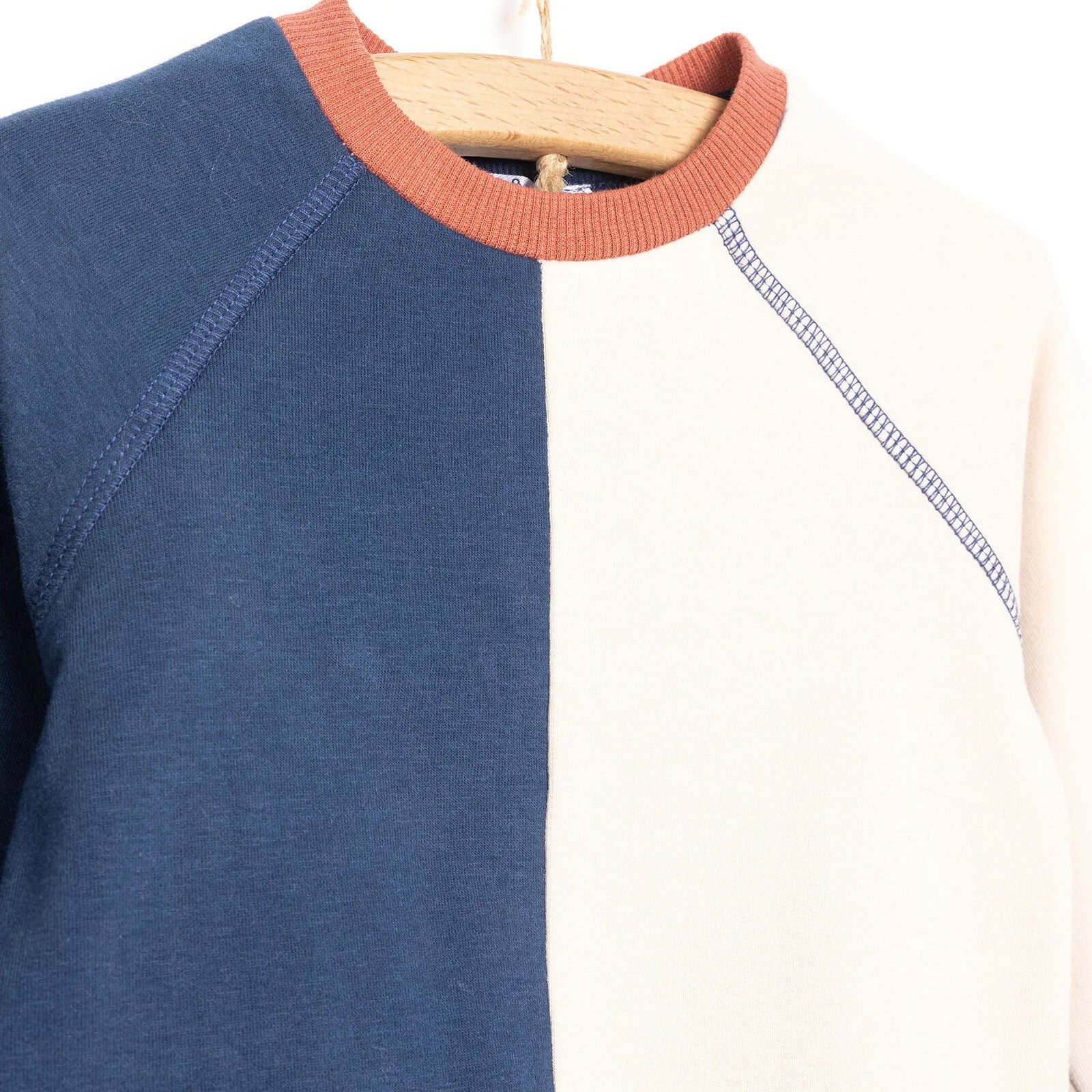 HelloBaby Newborn Colour Block Sweatshirt - Navy Blue - ebebek - Black Friday