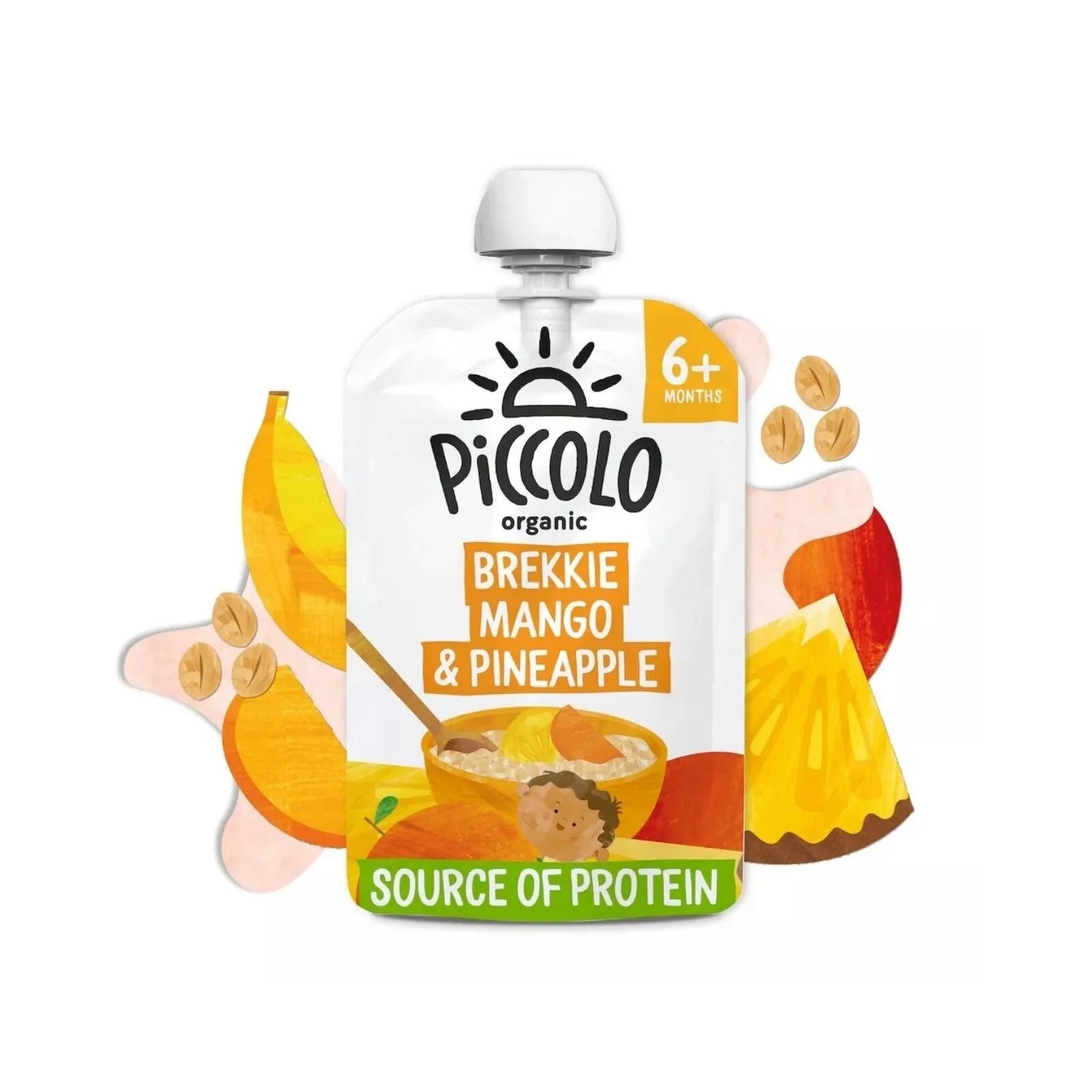 Piccolo Organic Brekkie Mango & Pineapple 6+ months 100g - ebebek - Black Friday
