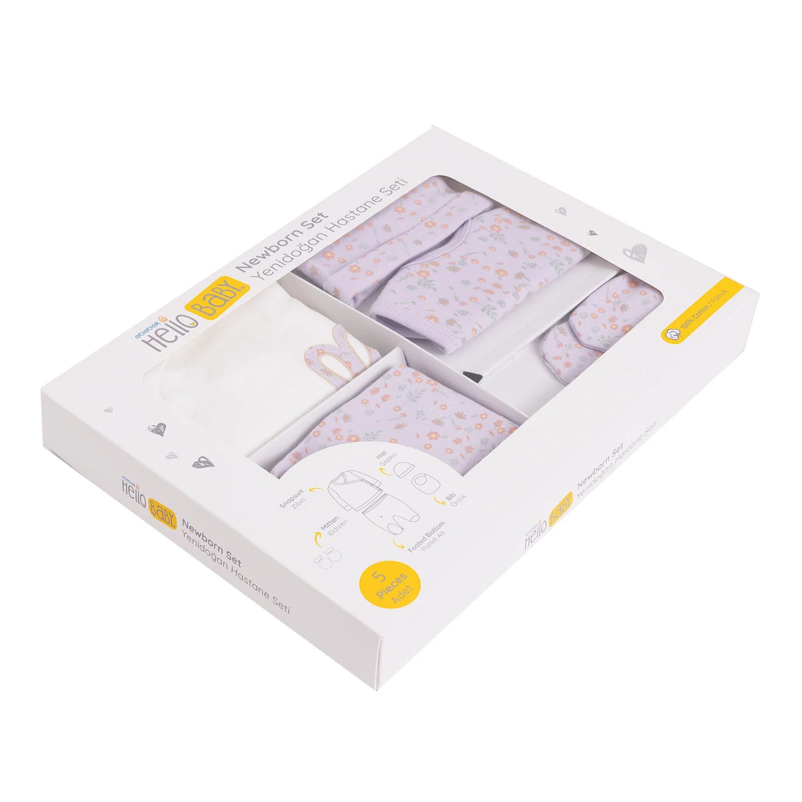 HelloBaby Newborn Baby Girl 5 Pcs Hospital Pack - Purple - ebebek - Black Friday