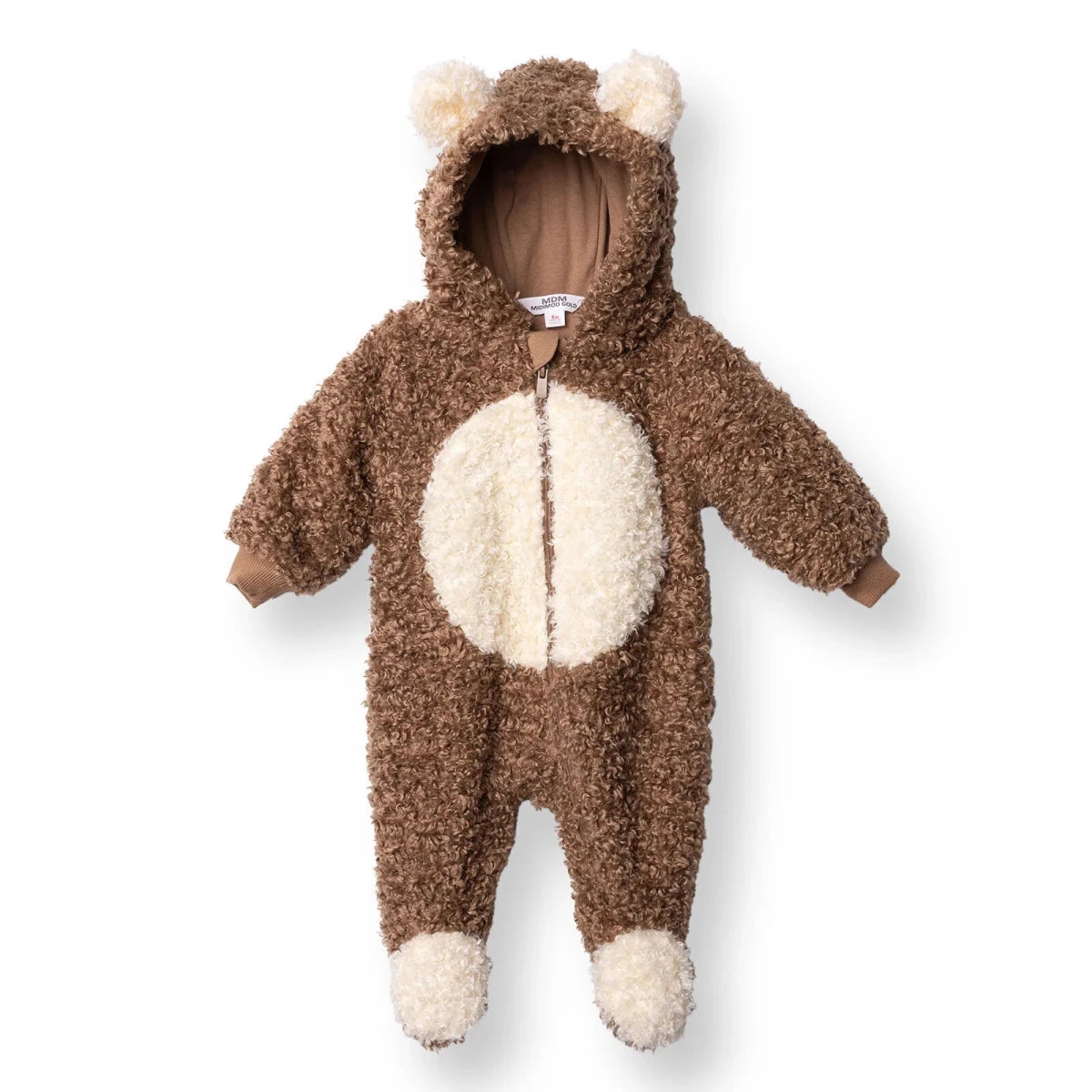 Midimod Newborn Welsoft Footled Jumpsuit - Brown Brown - ebebek