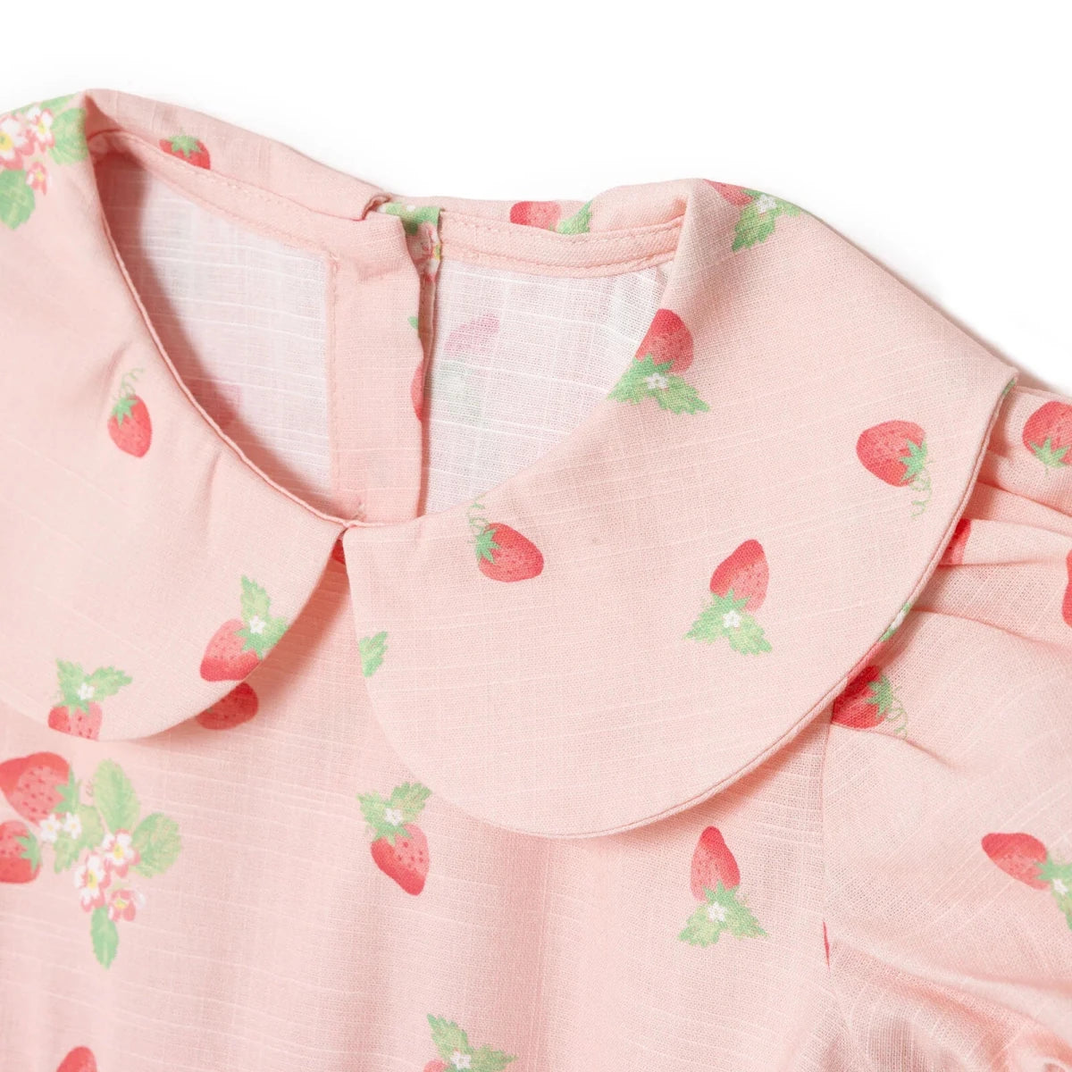 HelloBaby Girls Dress Cherry Print Buttoned Berry Belle Peter Pan Collar Short Sleeve - Pink Printed Pink Printed - ebebek