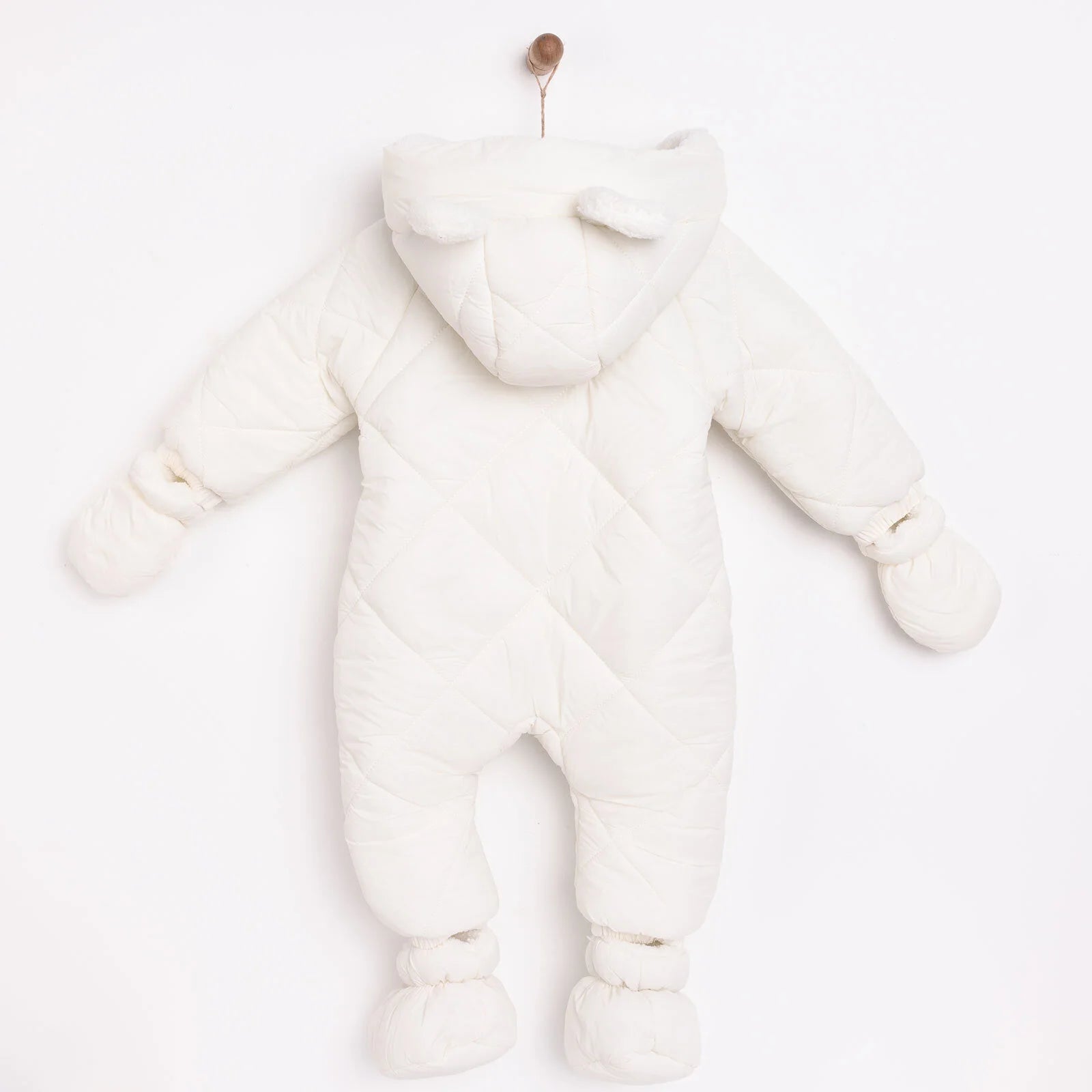 Midimod Basic Girl Quilted Snowsuit - Ecru - ebebek - Black Friday