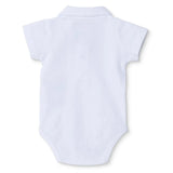 Baby Boy Short - Sleeve Bodysuit Car Print Snap Fastening Polo Collar - Ecru Ecru - ebebek
