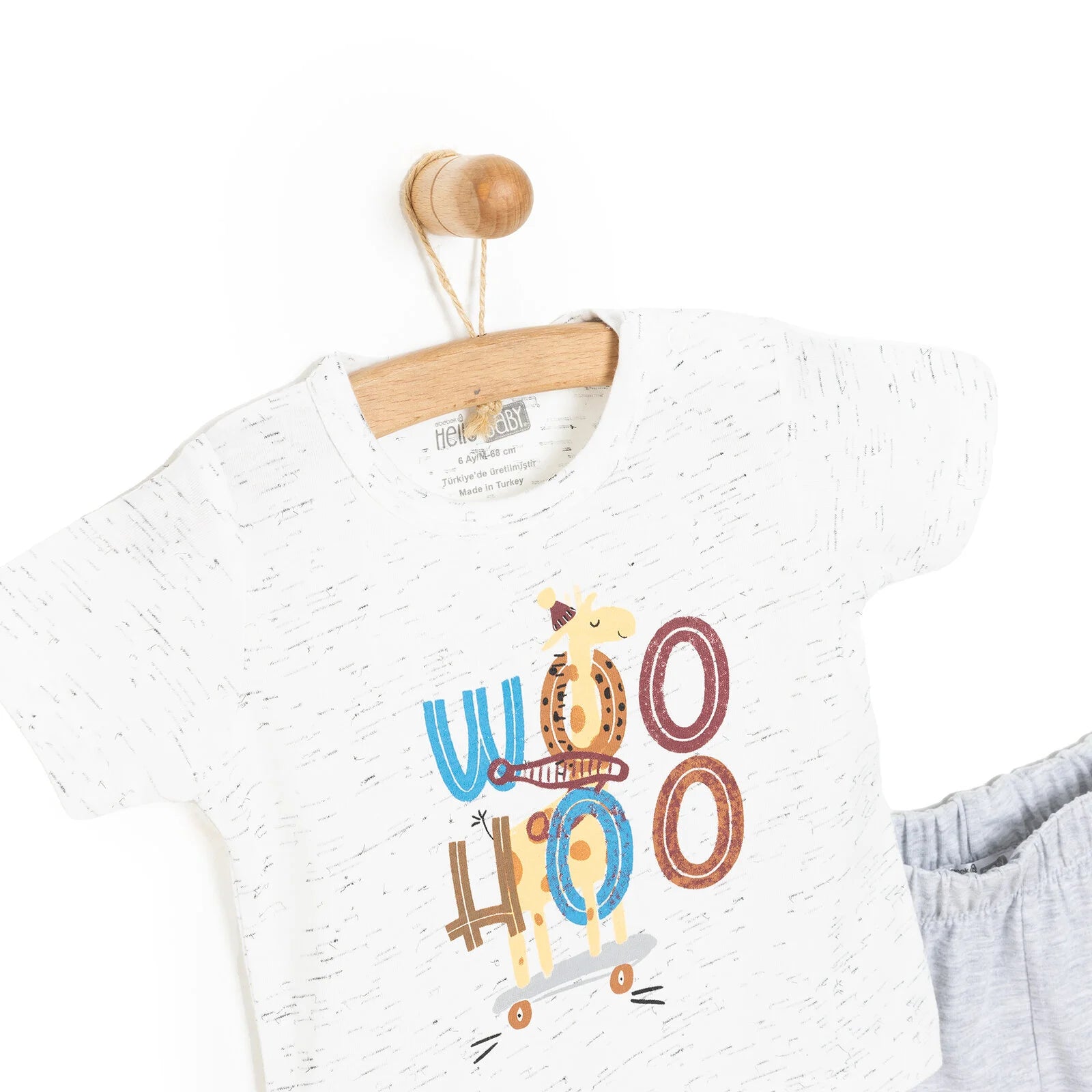 HelloBaby Baby Boy Short Sleeve Pyjamas Set - White - ebebek - Black Friday