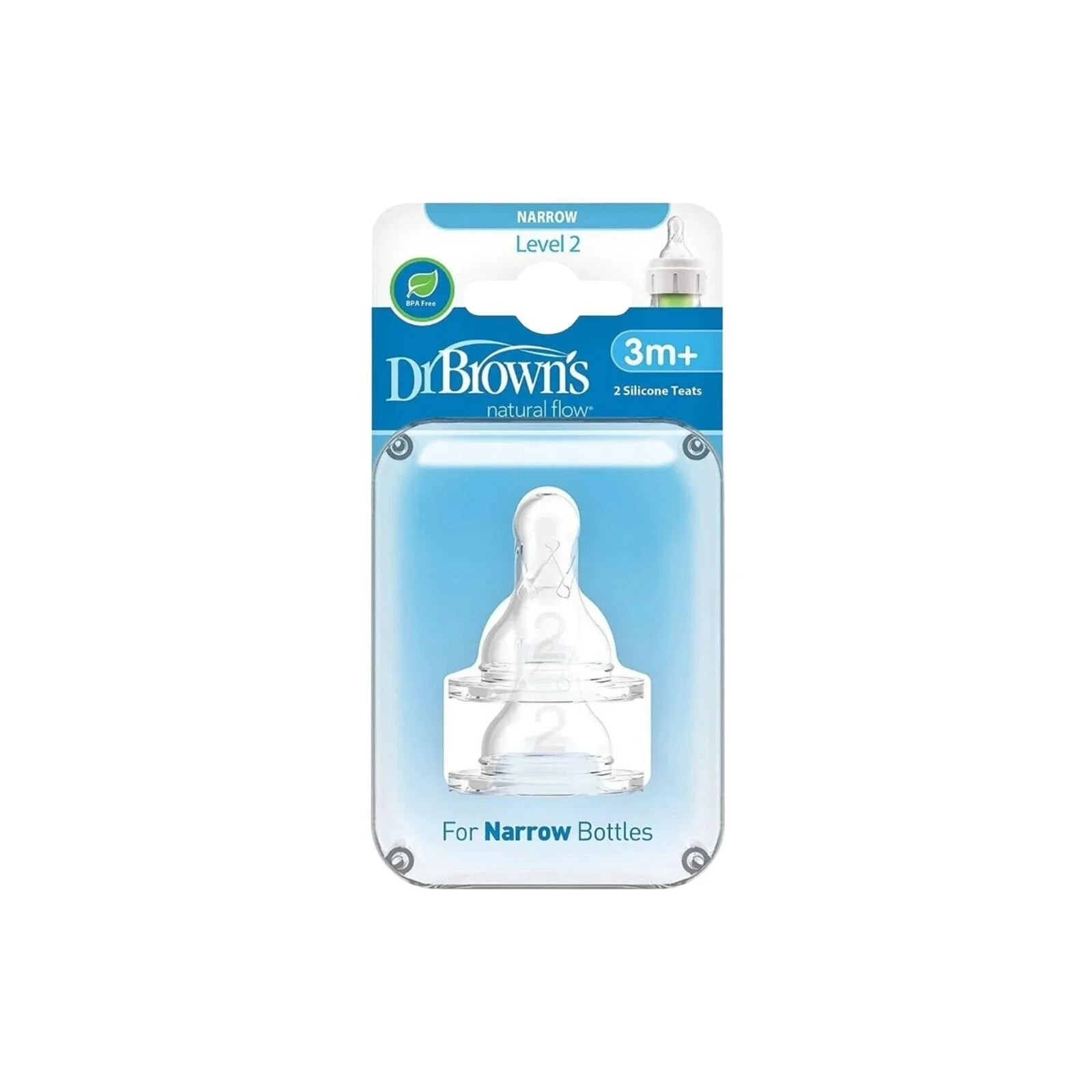 Dr. Brown's Options+ Narrow Neck Level 2 Teats 3+ months Pack of 2 - ebebek - Black Friday