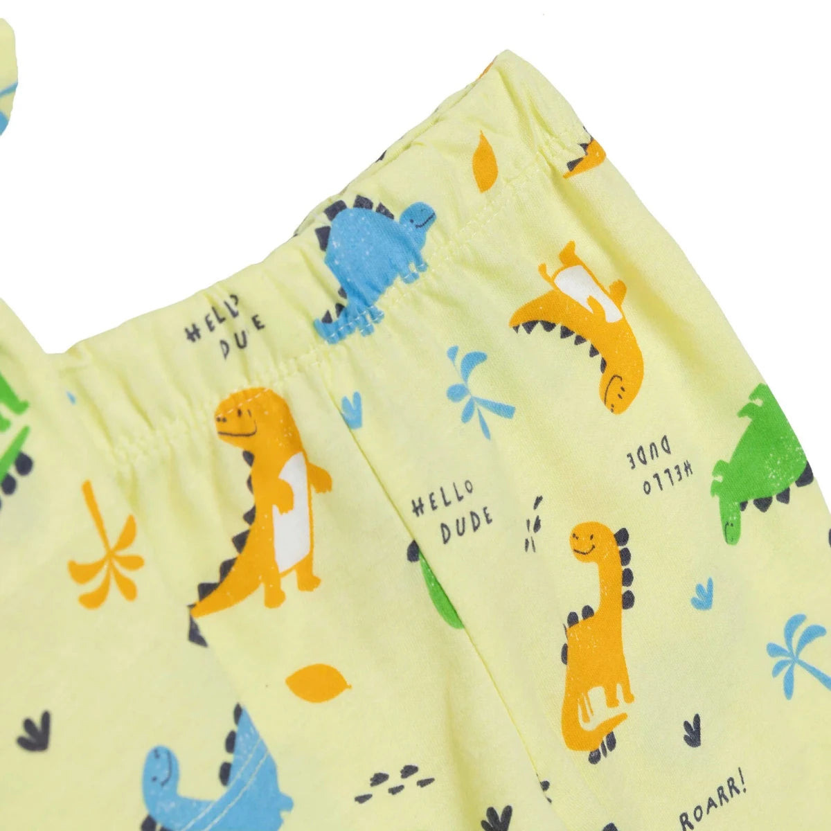 Baby Boy Short Sleeve Pyjamas Set Dinosaur Print Buttoned Shirt Collar - Green Green - ebebek