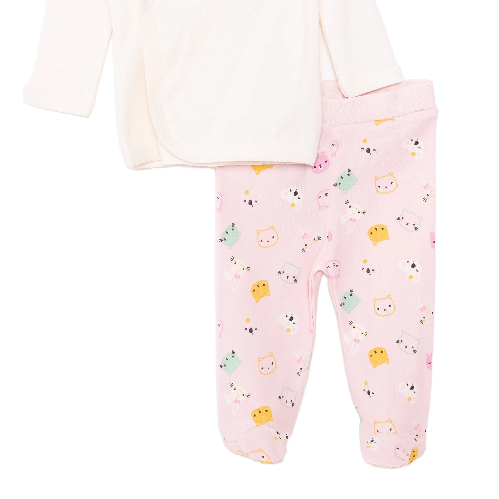 HelloBaby Newborn Baby Top - Hat - Footed Bottom - Ecru - ebebek - Black Friday