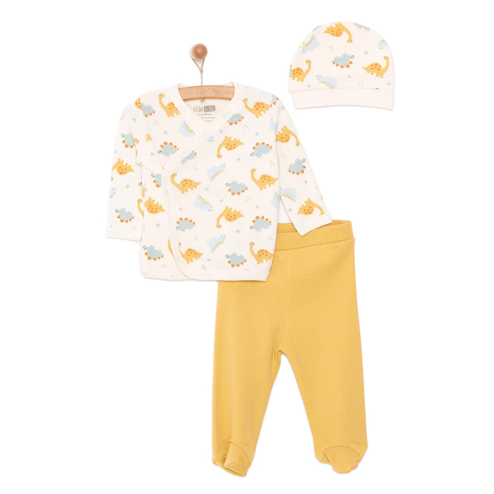 HelloBaby Newborn Baby Top - Hat - Footed Bottom - Ecru - ebebek - Black Friday