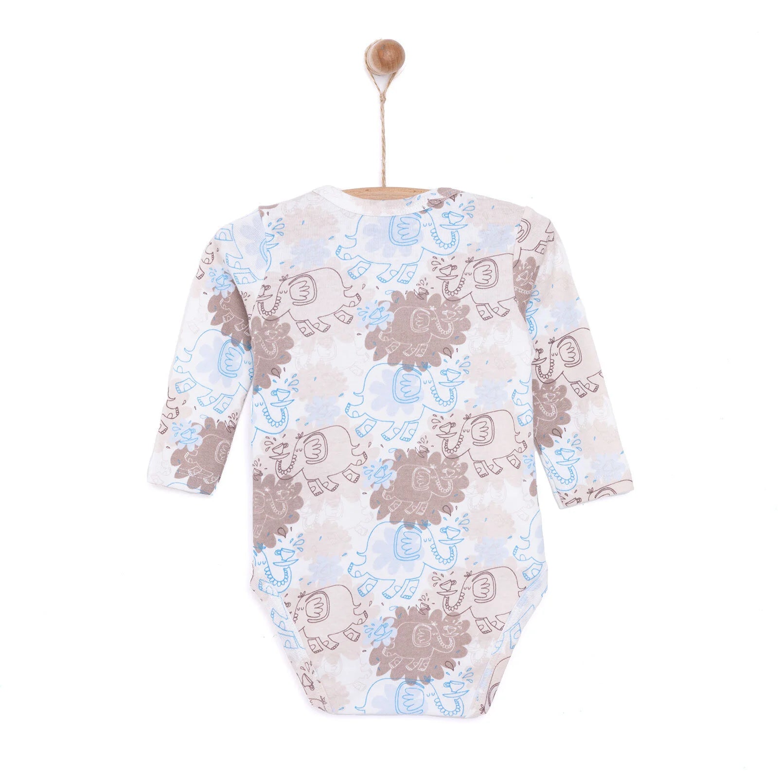 HelloBaby Boy Long Sleeve Bodysuit - Ecru - ebebek - Black Friday