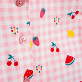 HelloBaby Girls Short Sleeve Pyjamas Set Fruit Print Buttoned Shirt Collar Short Length Short Sleeve - Pink Pink - ebebek