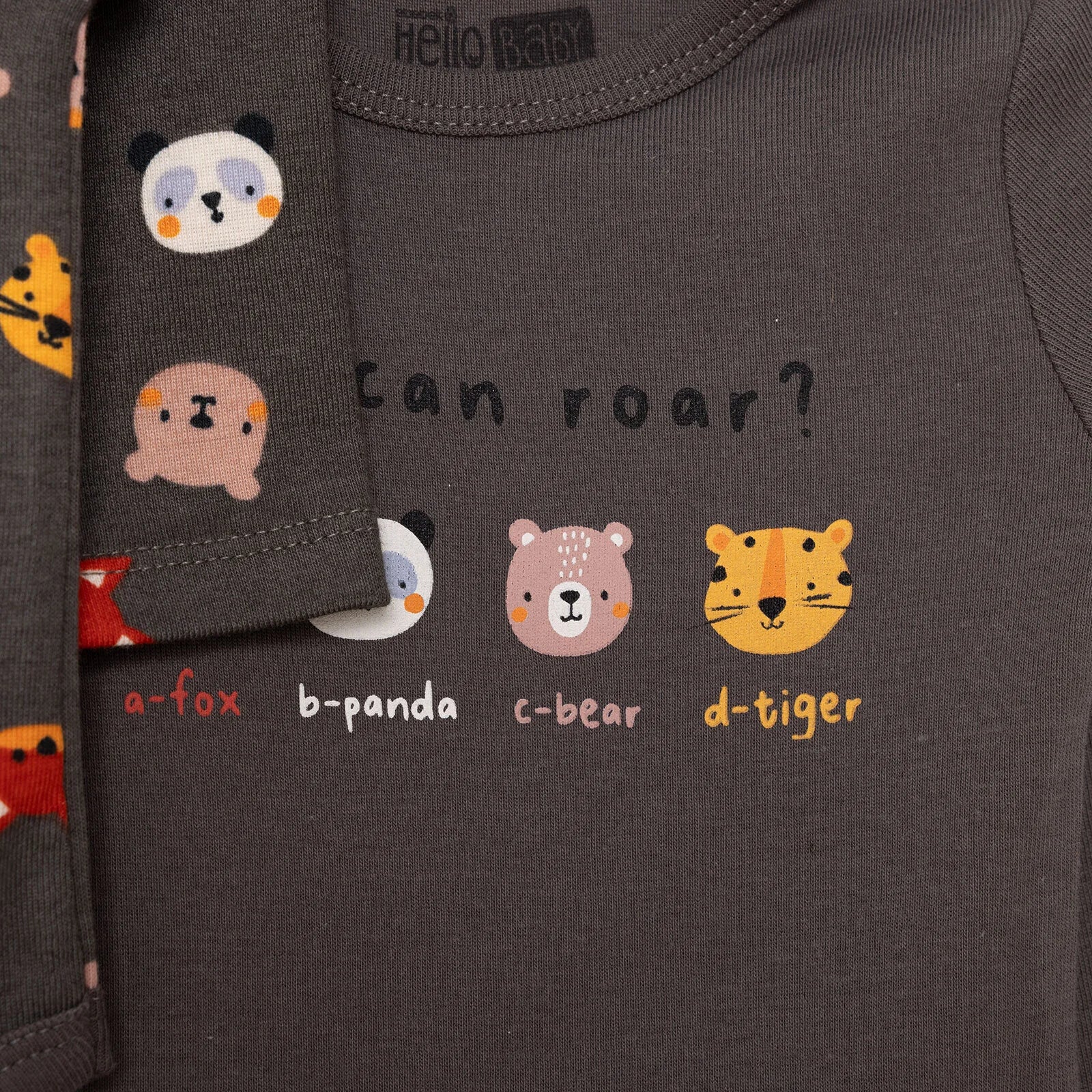 HelloBaby Boy 2 - Pack Long Sleeve Bodysuit - Dark Grey - ebebek - Black Friday