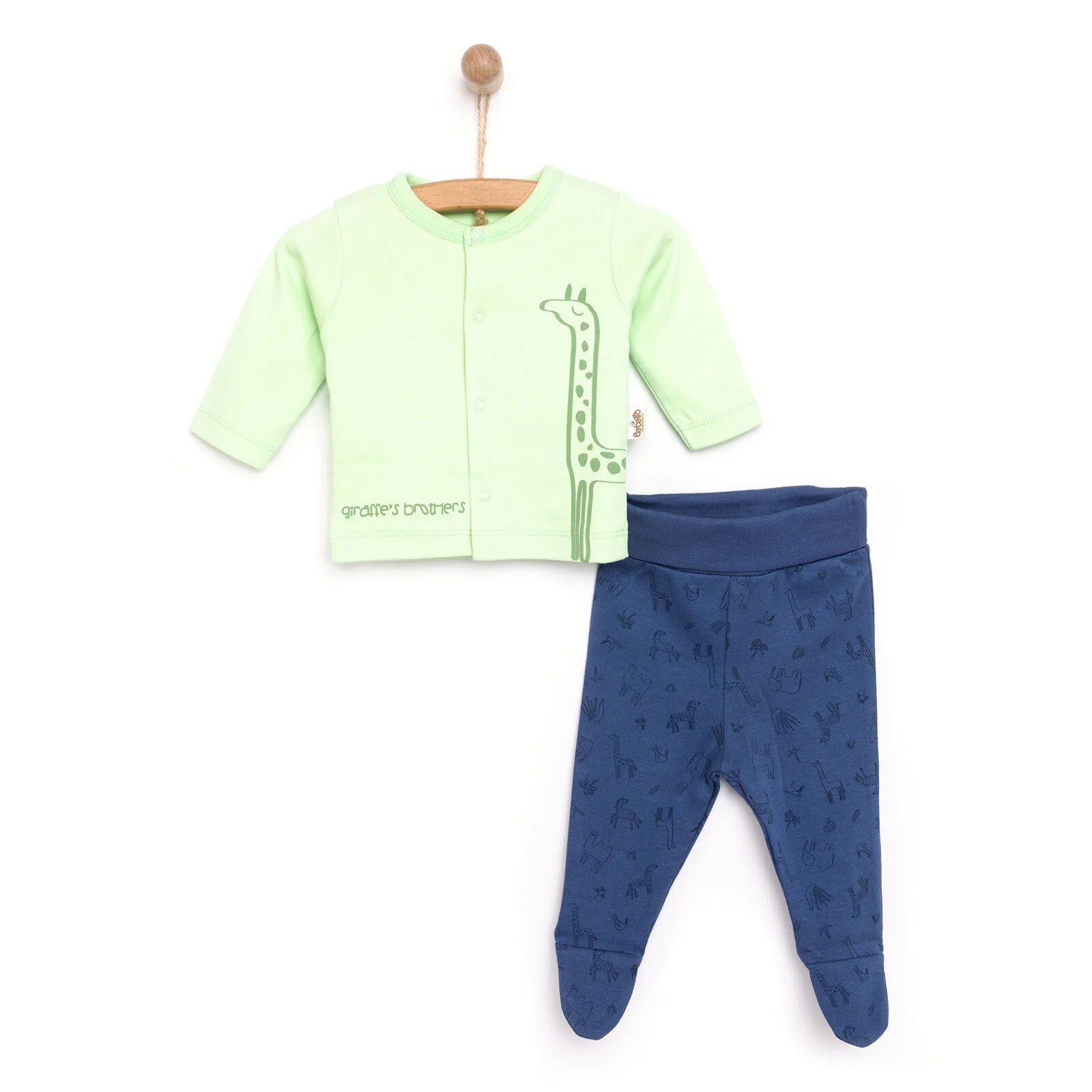 Bebetto Unisex Cardigan - Footed Bottom - Indigo - ebebek - Black Friday